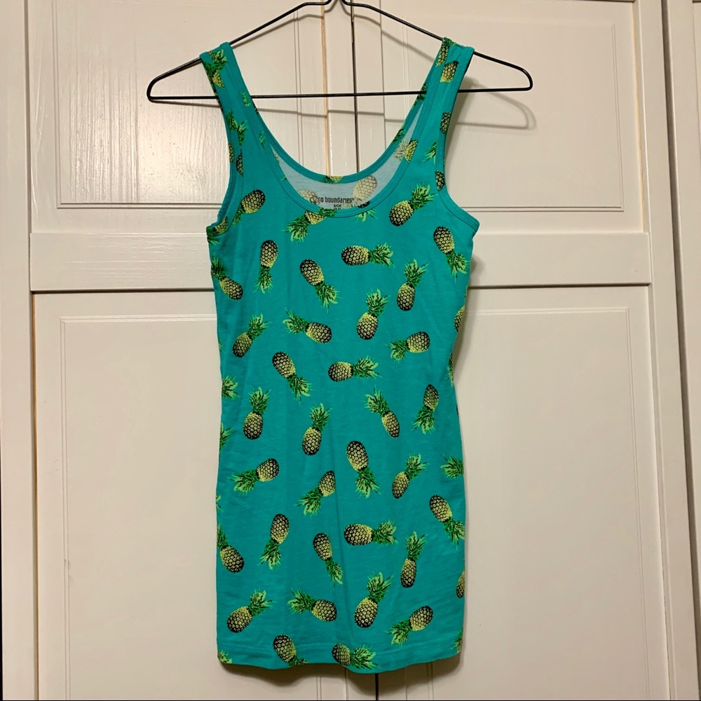 3 for $10 Teal pineapple tank